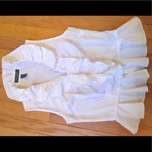 Slightly Cropped Ralph Lauren Ruffle Blouse